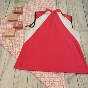 IZOD Sleeveless Top Size XL Red White Zipper Women